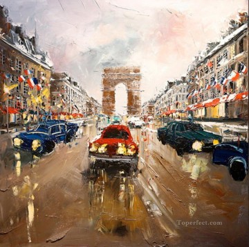 By Palette Knife Painting - KG Paris 04 with palette knife